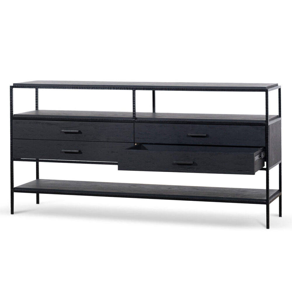 Arron 1.6m Sideboard Unit - Full Black - Image 9