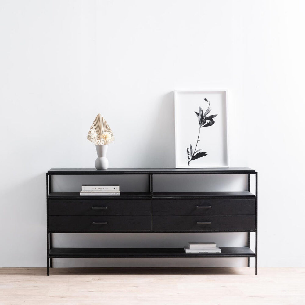 Arron 1.6m Sideboard Unit - Full Black - Image 2