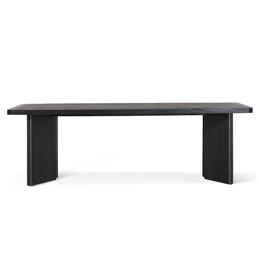 Munoz 2.4m Elm Dining Table - Full Black - Image 2