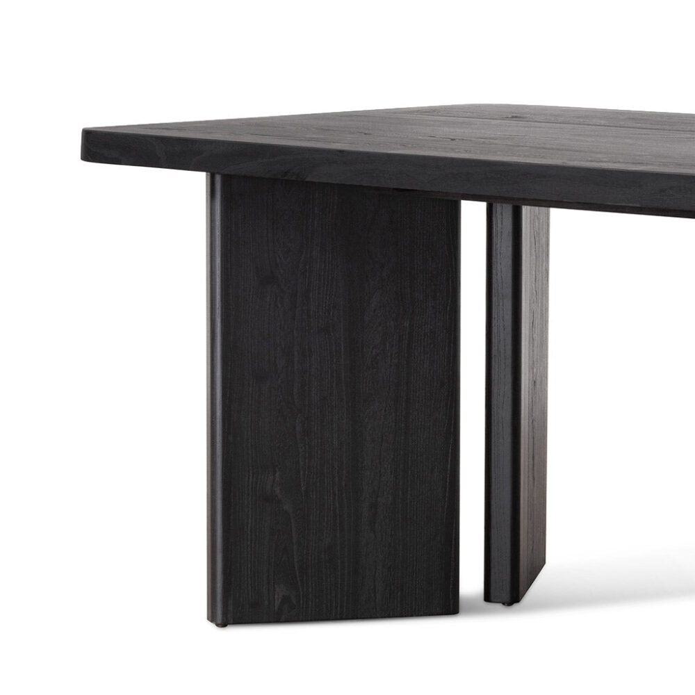 Munoz 2.4m Elm Dining Table - Full Black - Image 3