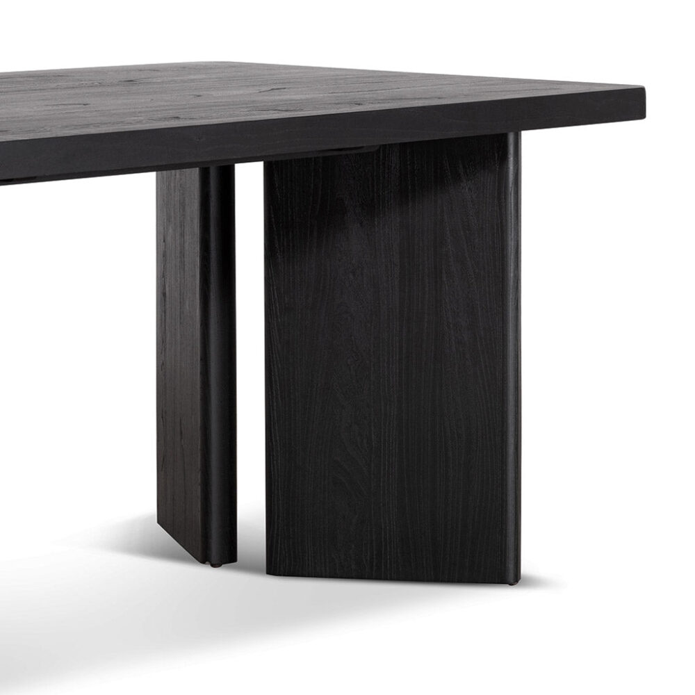 Munoz 2.4m Elm Dining Table - Full Black - Image 12