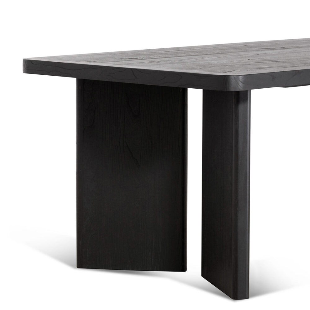 Munoz 2.4m Elm Dining Table - Full Black - Image 4