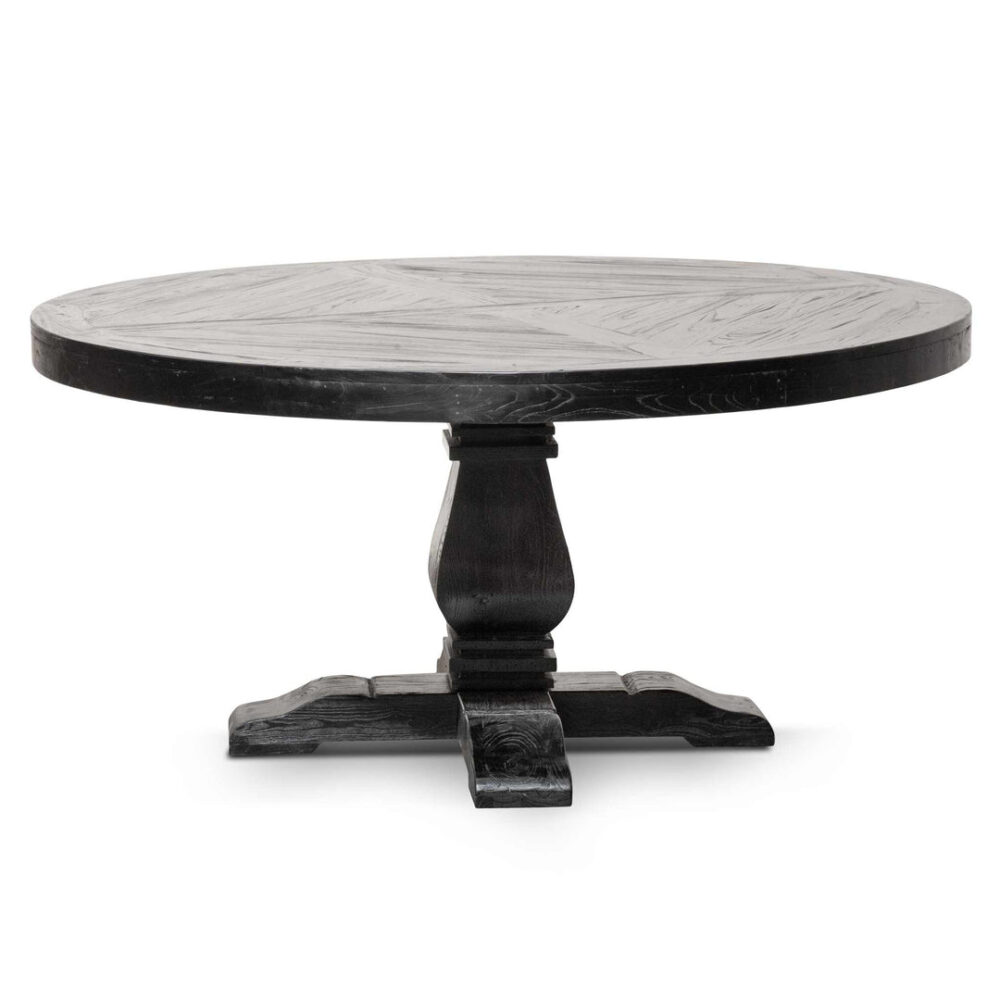 Kara 1.6m Round Dining Table - Full Black - Image 2