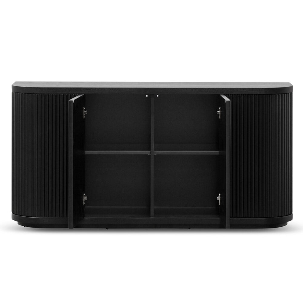 Elino 1.6m Veneer Top Buffet Unit - Full Black - Image 4