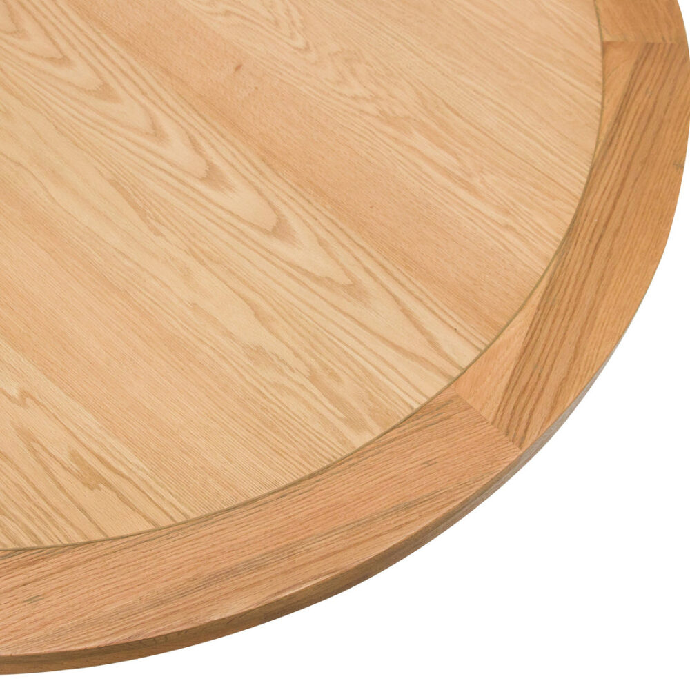 Darrel 1.5m Round Wooden Dining Table - Distress Natural - Image 6