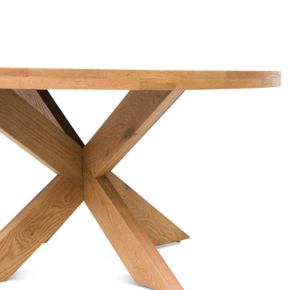 Darrel 1.5m Round Wooden Dining Table - Distress Natural - Image 5