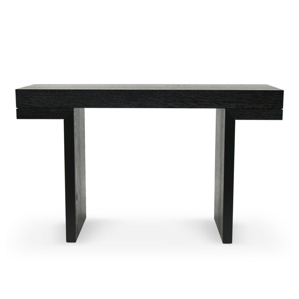 Minerva 1.3m Console Table - Textured Expresso Black - Image 2