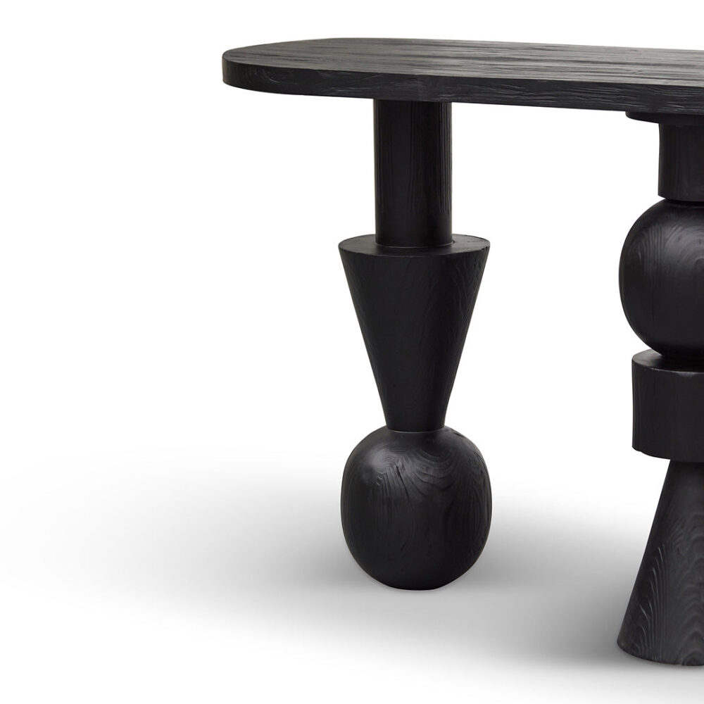 Miquel 1.6m Console Table - Full Black - Image 5