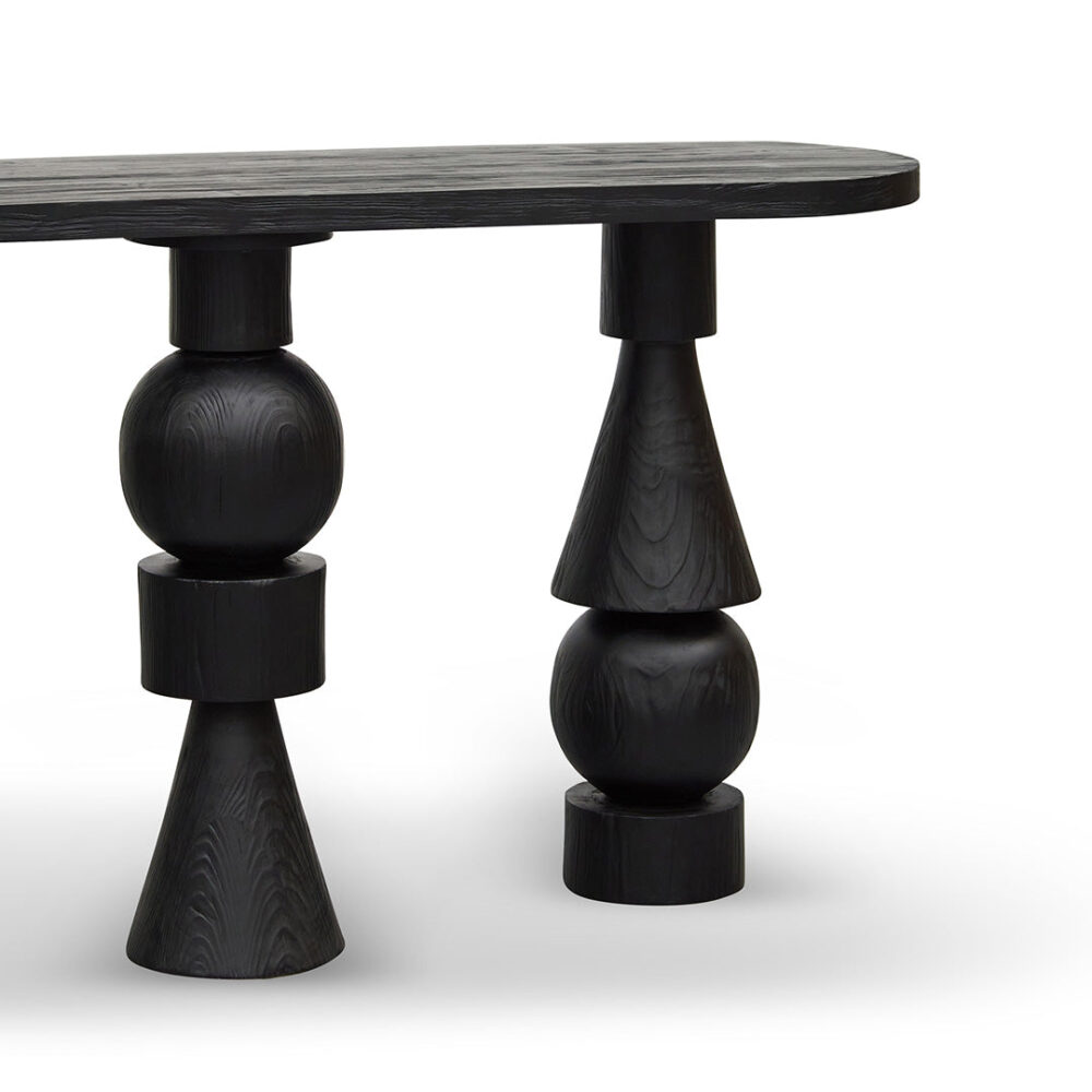 Miquel 1.6m Console Table - Full Black - Image 8
