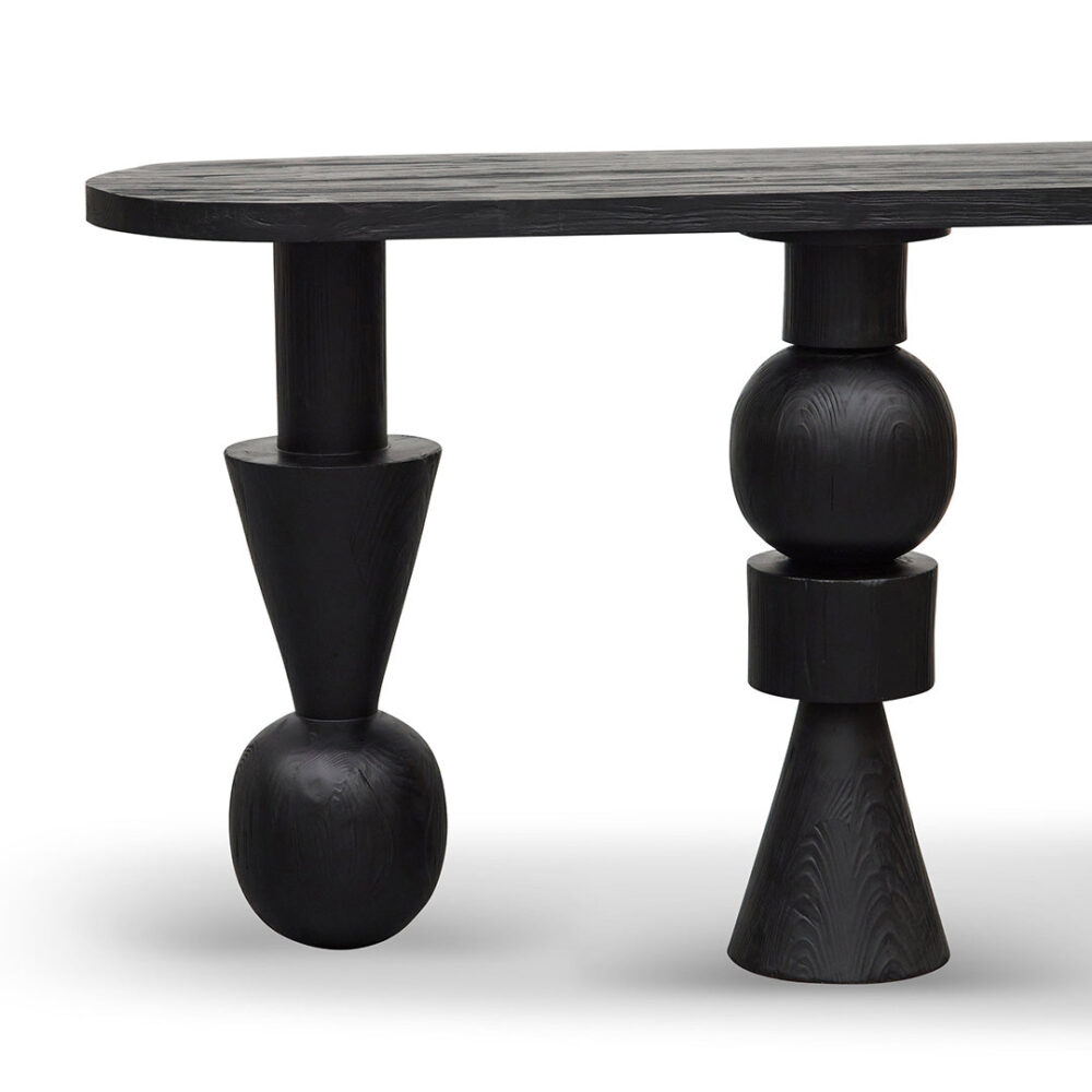 Miquel 1.6m Console Table - Full Black - Image 6
