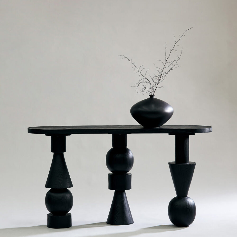 Miquel 1.6m Console Table - Full Black - Image 2