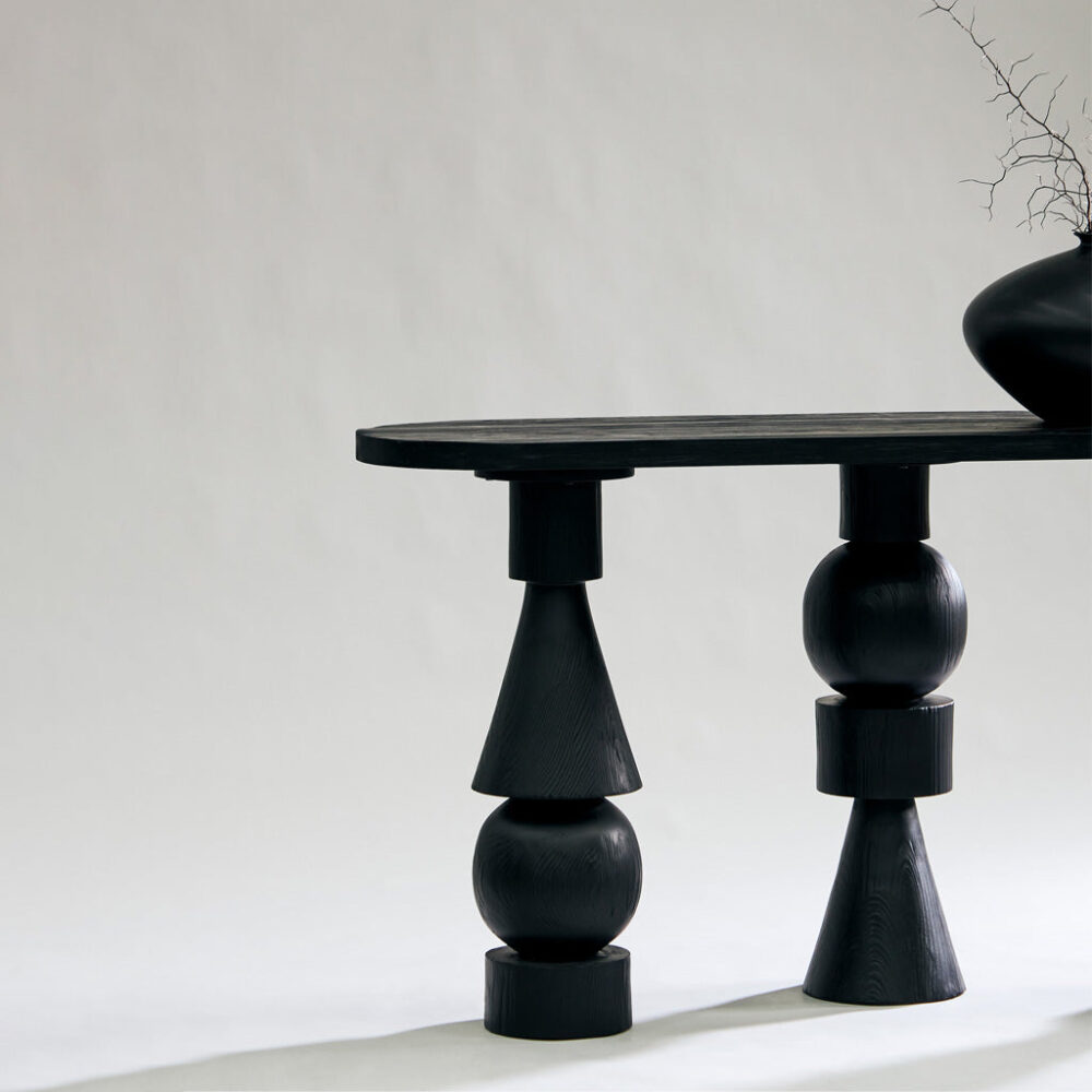 Miquel 1.6m Console Table - Full Black - Image 3