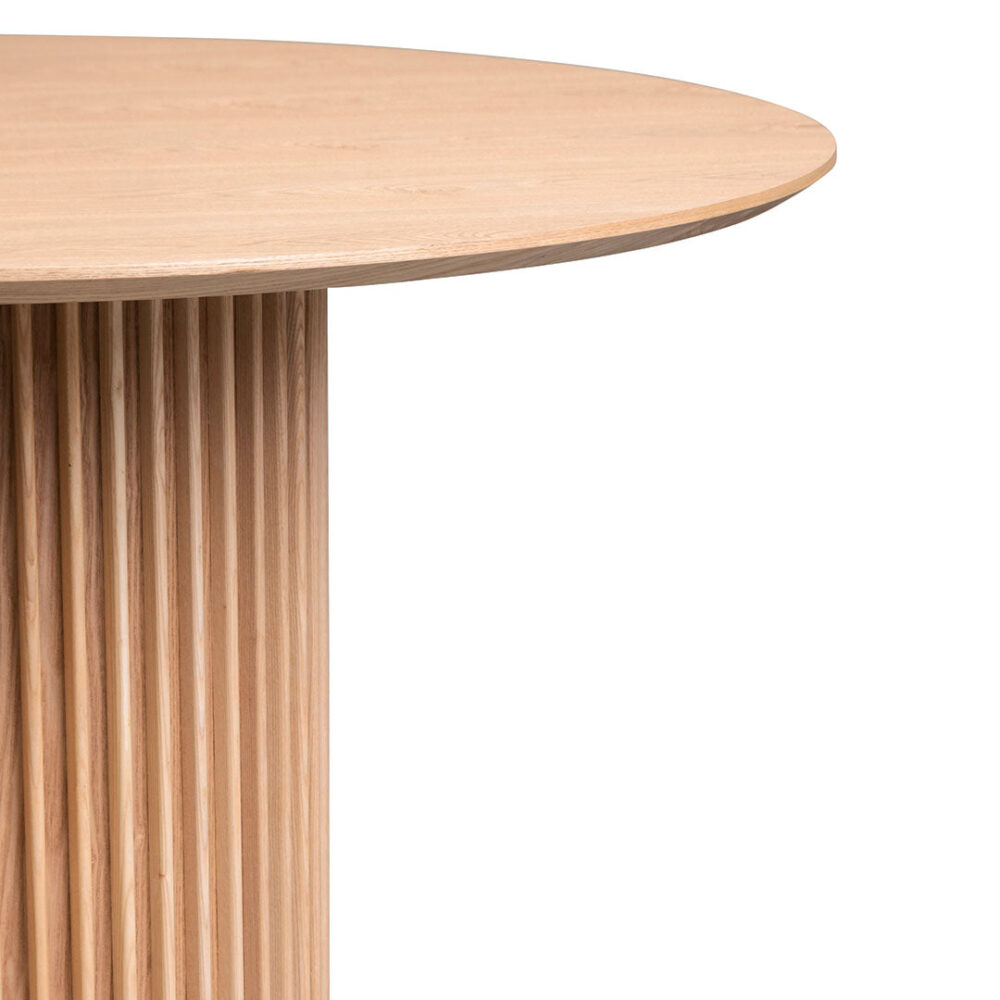 Dillon 1.2m Round Wooden Dining Table - Natural - Image 7