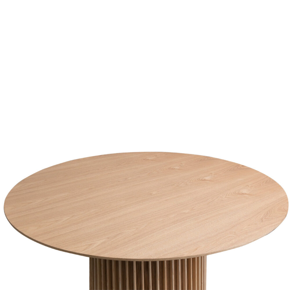 Dillon 1.2m Round Wooden Dining Table - Natural - Image 6
