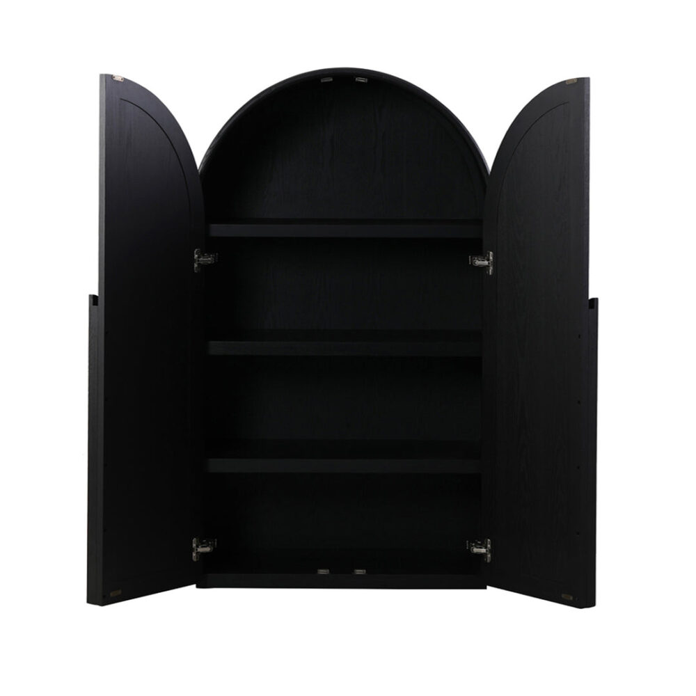 Alora 150cm (H) Ash Curve Cabinet - Full Black - Image 4