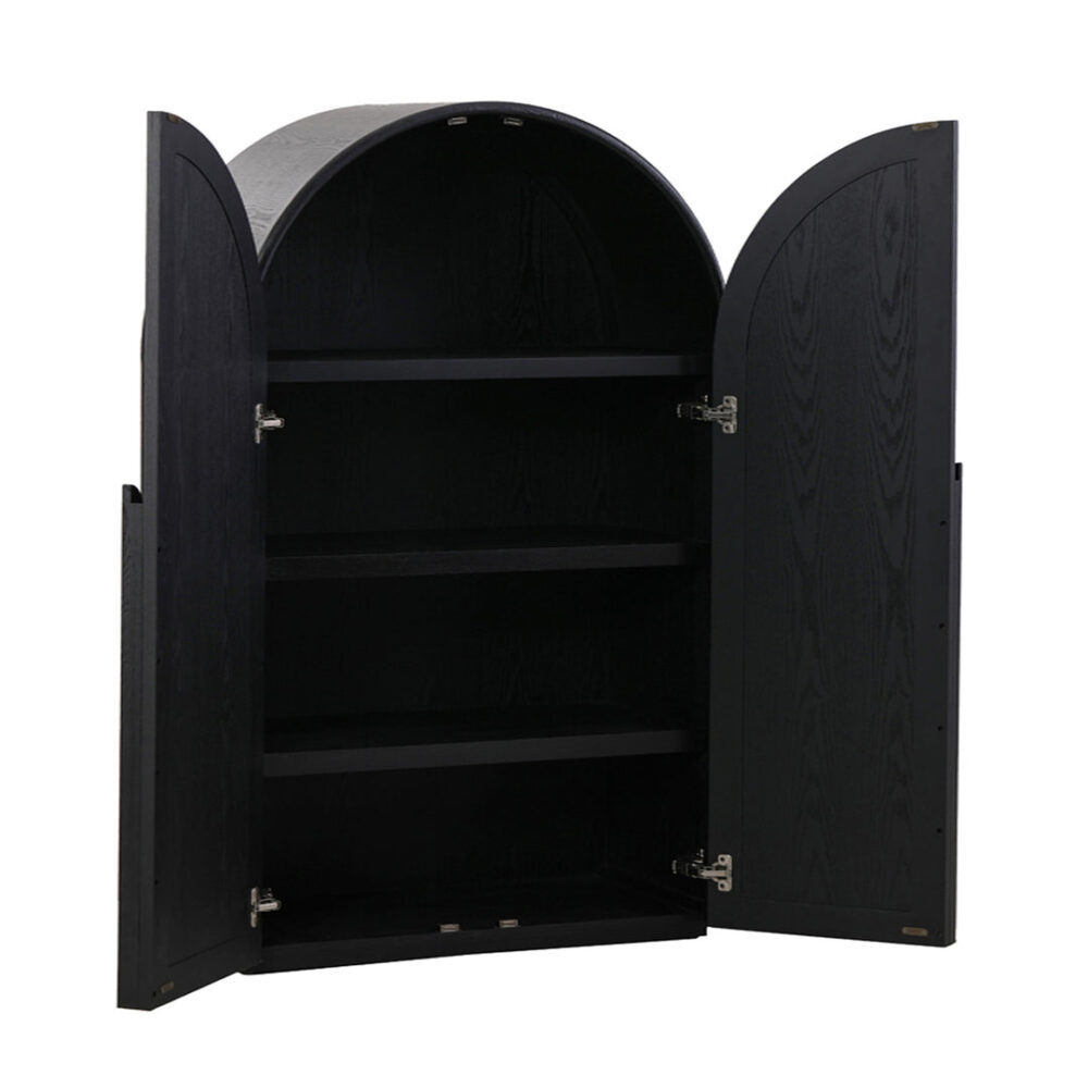 Alora 150cm (H) Ash Curve Cabinet - Full Black - Image 3