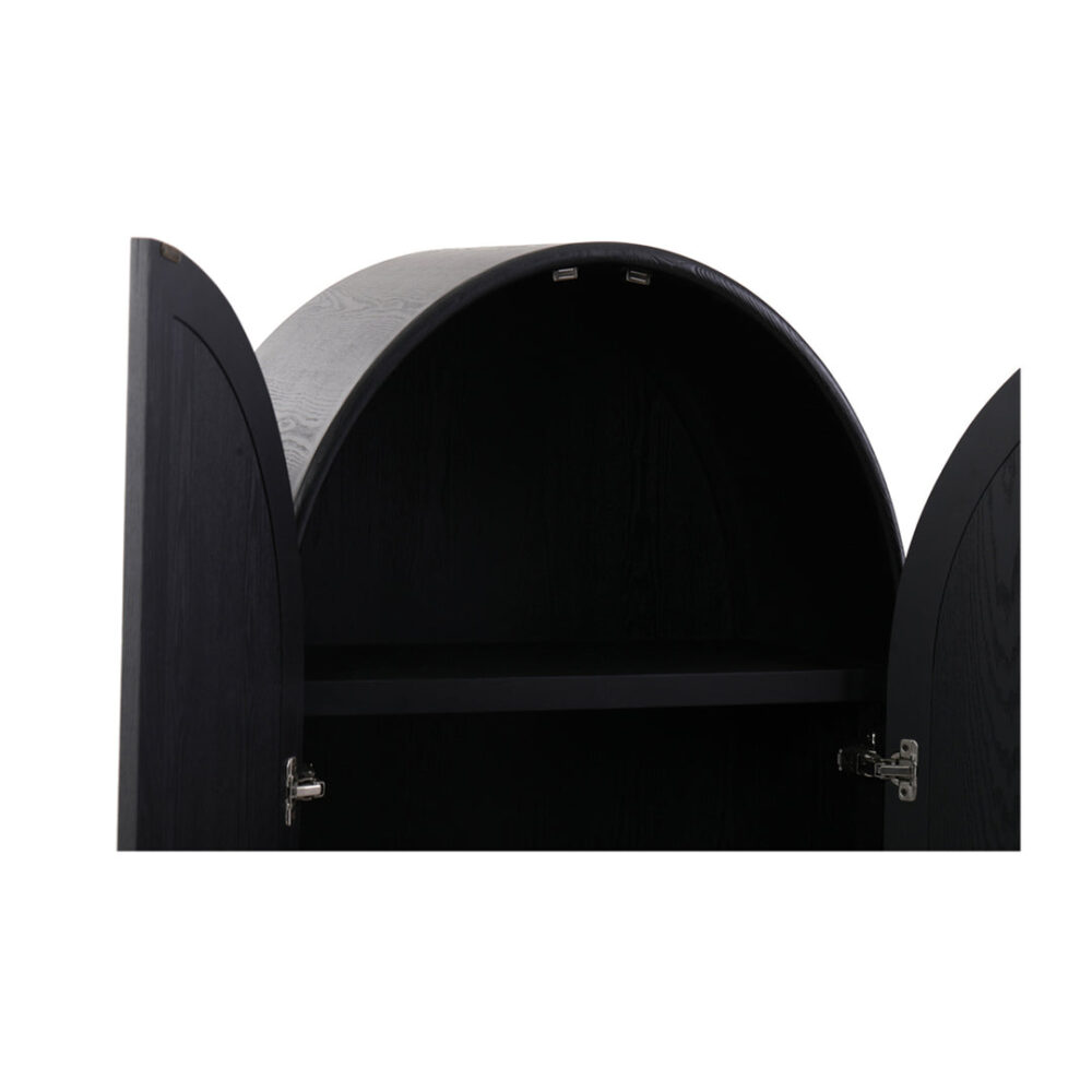 Alora 150cm (H) Ash Curve Cabinet - Full Black - Image 6