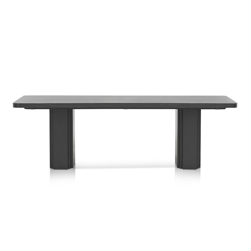 Kathleen 2.4m Elm Dining Table - Full Black - Image 2