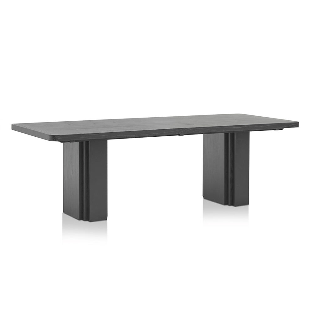 Kathleen 2.4m Elm Dining Table - Full Black - Image 4