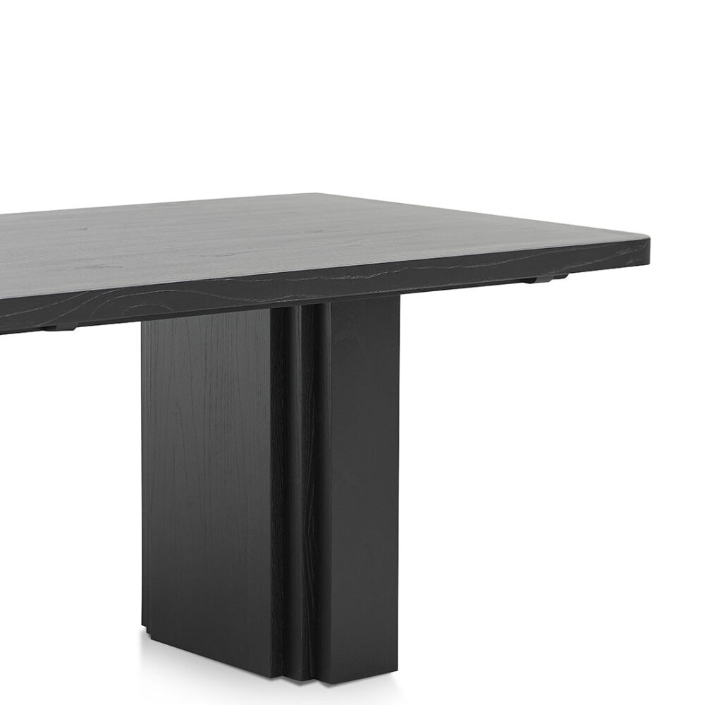Kathleen 2.4m Elm Dining Table - Full Black - Image 5