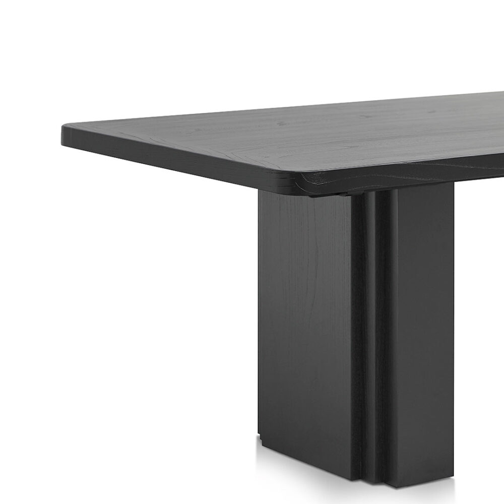 Kathleen 2.4m Elm Dining Table - Full Black - Image 3