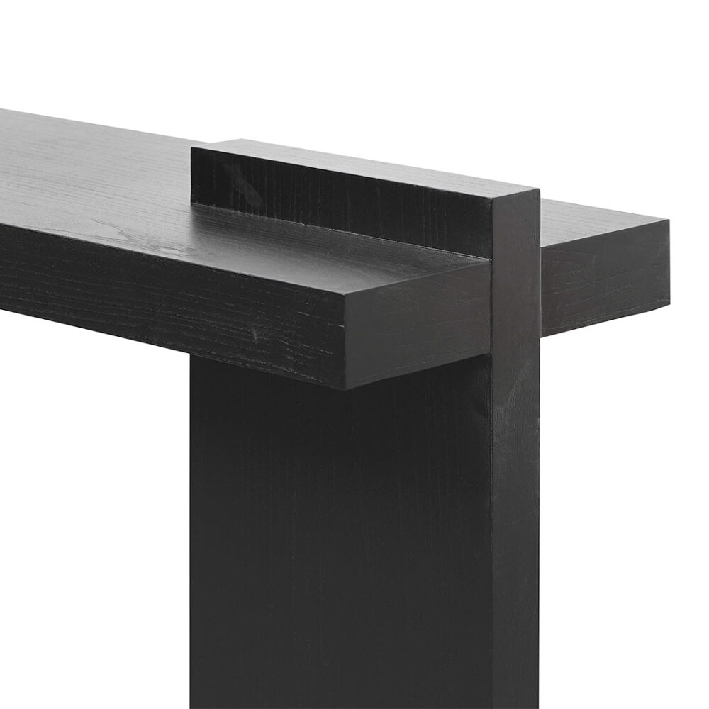 Jasmine 1.6m ELM Console Table - Full Black - Image 4