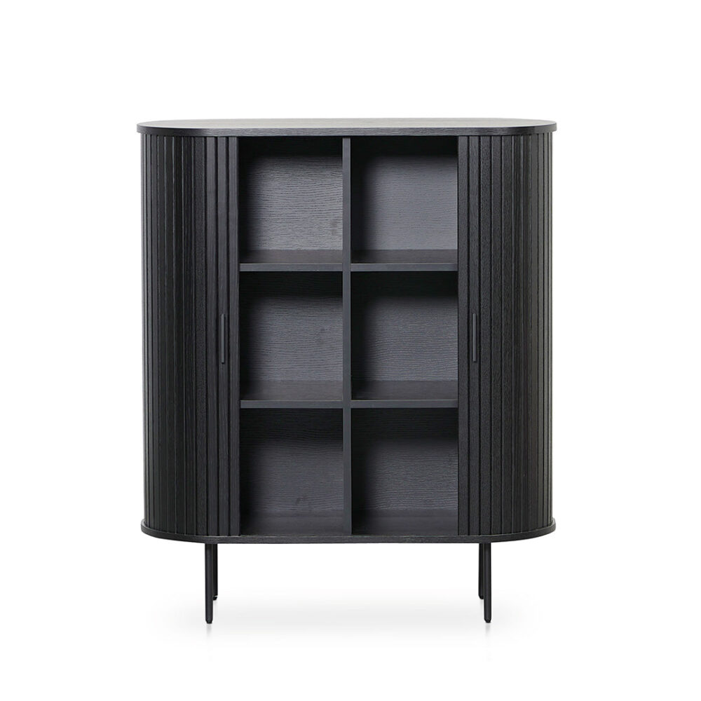 Dania 1.18 (H) Wooden Storage Cabinet - Full Black - Image 3