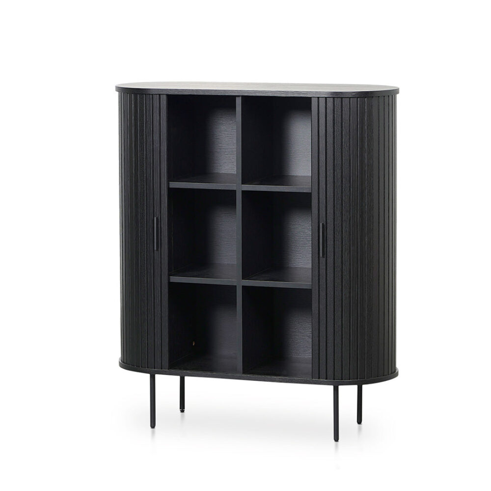 Dania 1.18 (H) Wooden Storage Cabinet - Full Black - Image 4