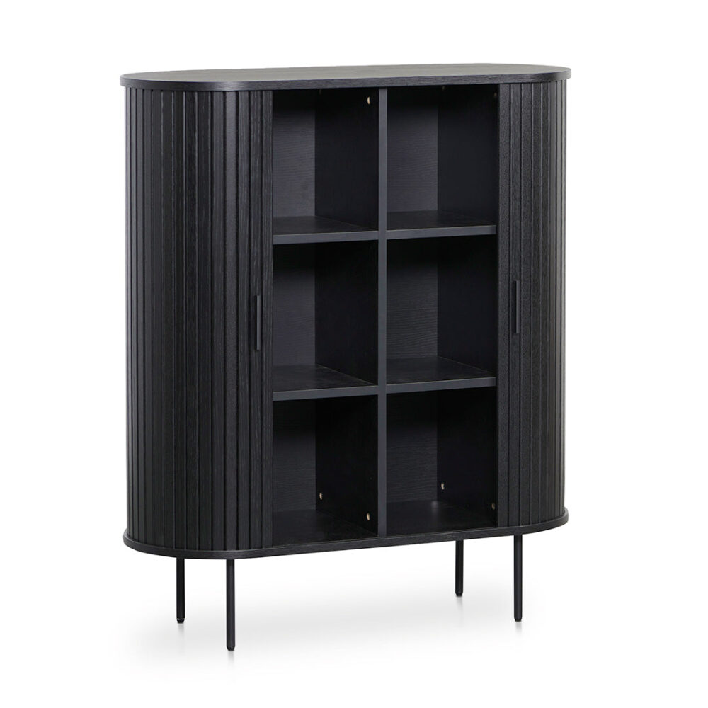 Dania 1.18 (H) Wooden Storage Cabinet - Full Black - Image 5