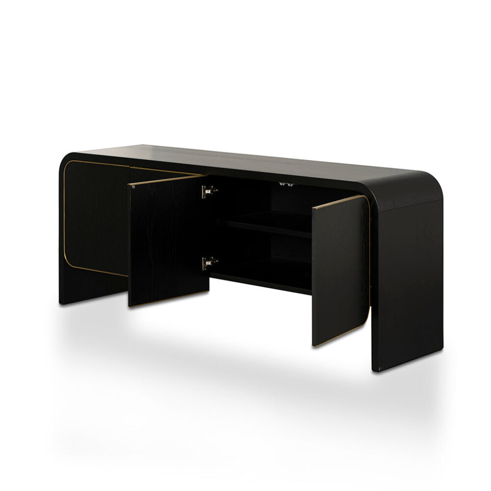 Boran 2m Buffet Unit - Textured Espresso Black - Image 6