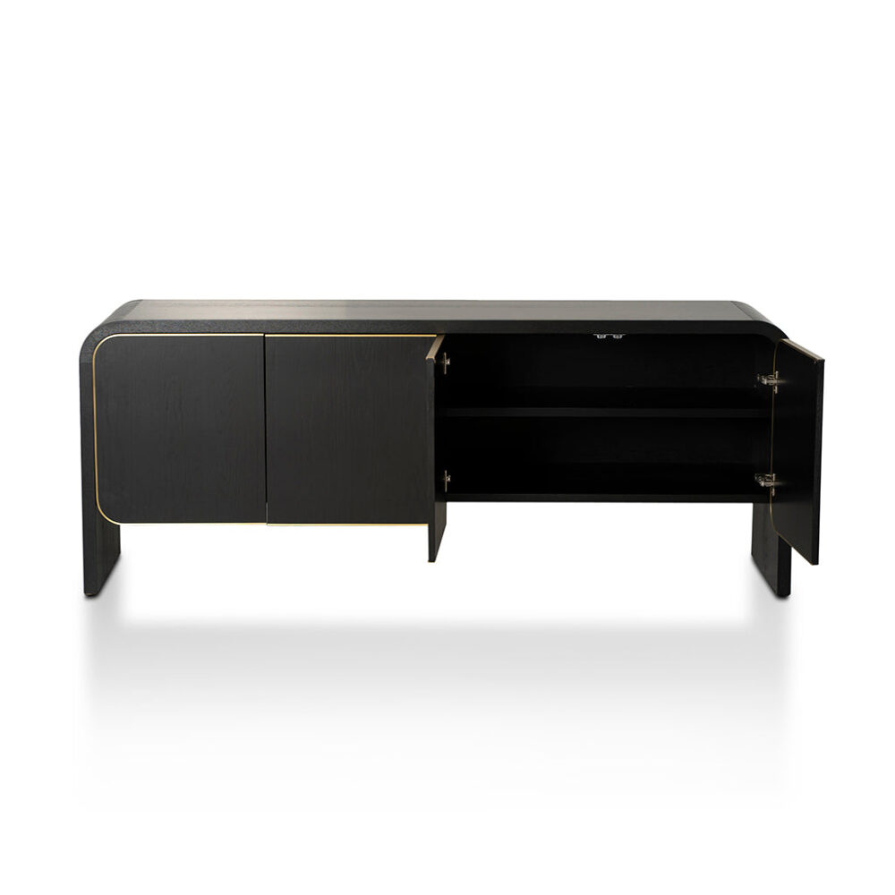 Boran 2m Buffet Unit - Textured Espresso Black - Image 3