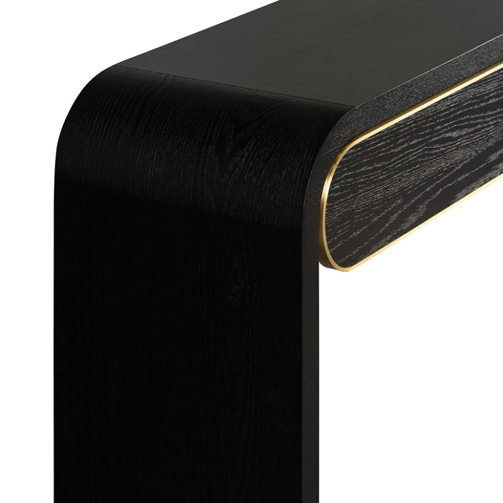 Boran 1.5m Console Table - Textured Espresso Black - Image 7