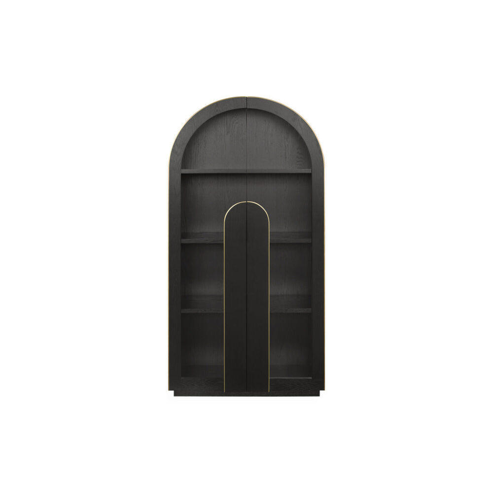 Boran 2m (H) Glass Cabinet - Textured Espresso Black - Image 2