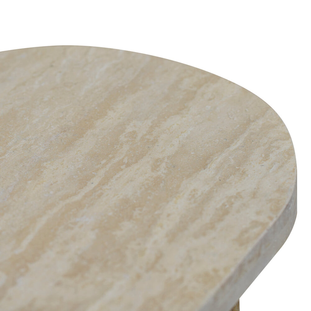 Agosti Travertine Marble 1.22m Console Table - White Wash - Image 10