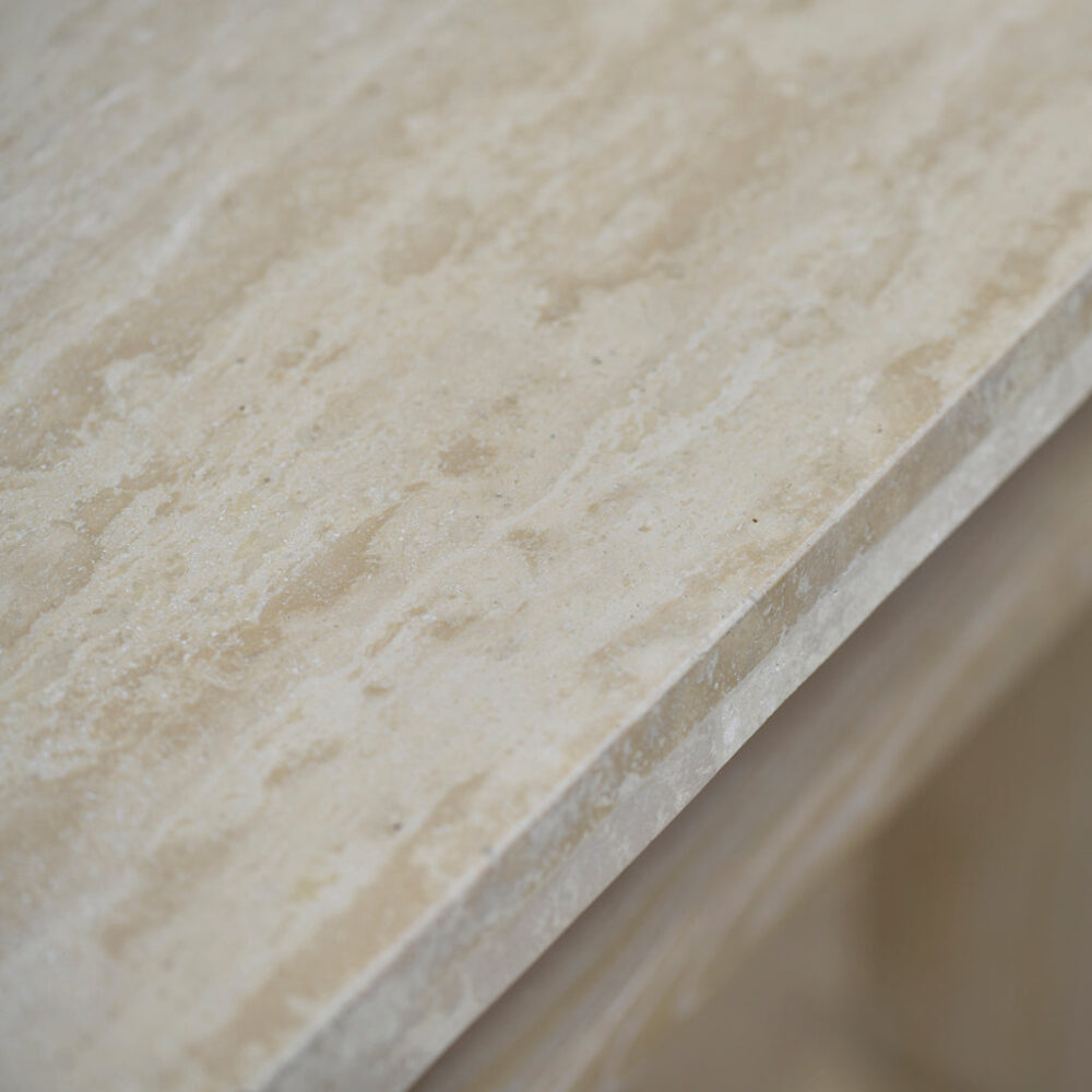 Agosti Travertine Marble 1.22m Console Table - White Wash - Image 11