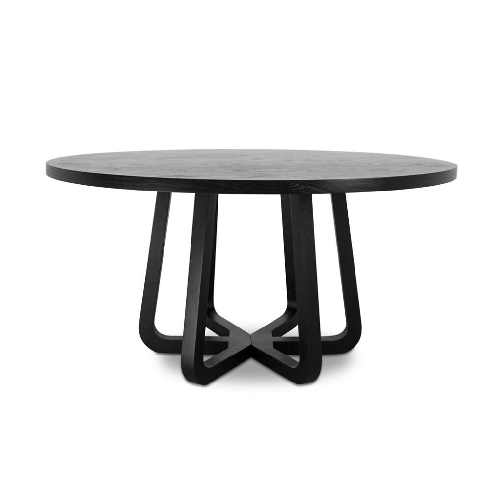 Vanya 1.5m Round Dining Table - Full Black - Image 2