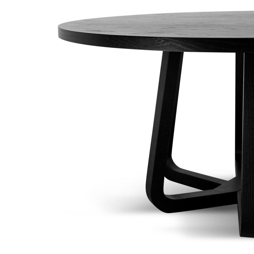 Vanya 1.5m Round Dining Table - Full Black - Image 3