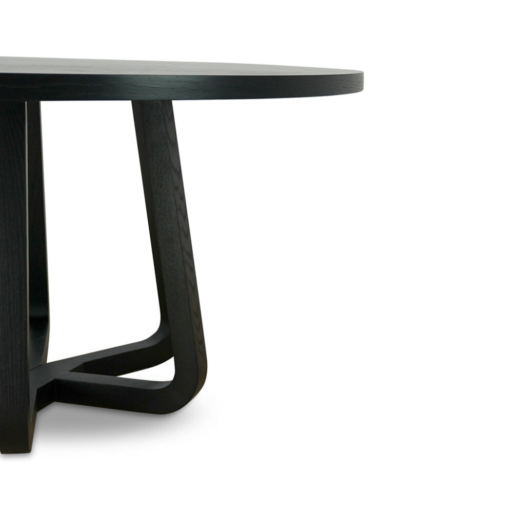 Vanya 1.5m Round Dining Table - Full Black - Image 5