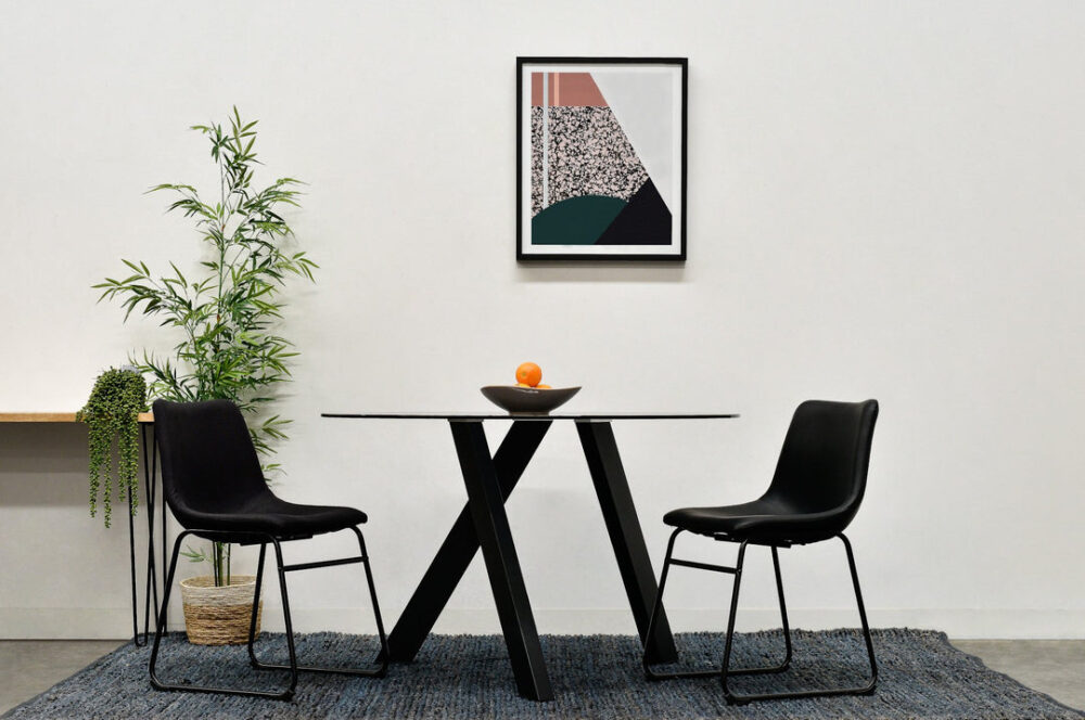 Set of 2 - Darcy Dining Chair - Black PU - Image 11