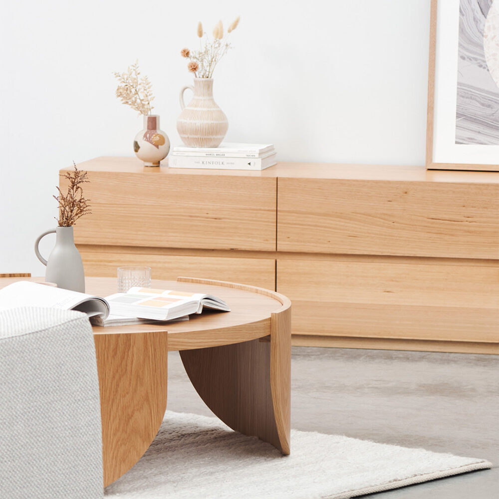 Zoey 1.1m Round Coffee Table - Natural - Image 4