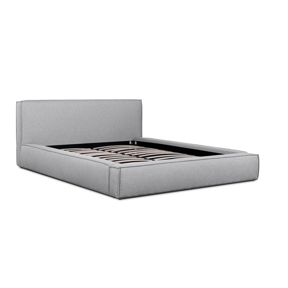 Ex Display - Castillo Fabric King Bed Frame - Pearl Grey - Image 3