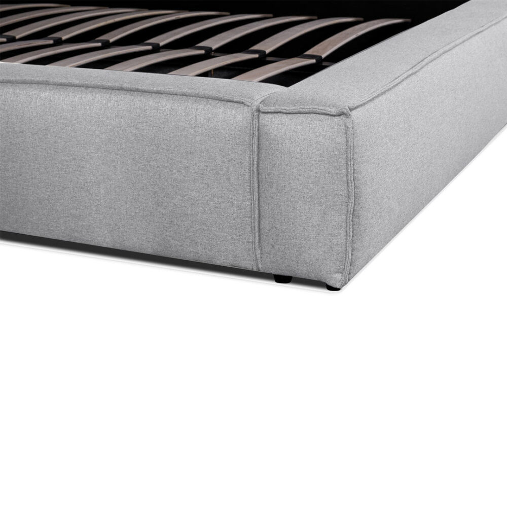 Ex Display - Castillo Fabric King Bed Frame - Pearl Grey - Image 6