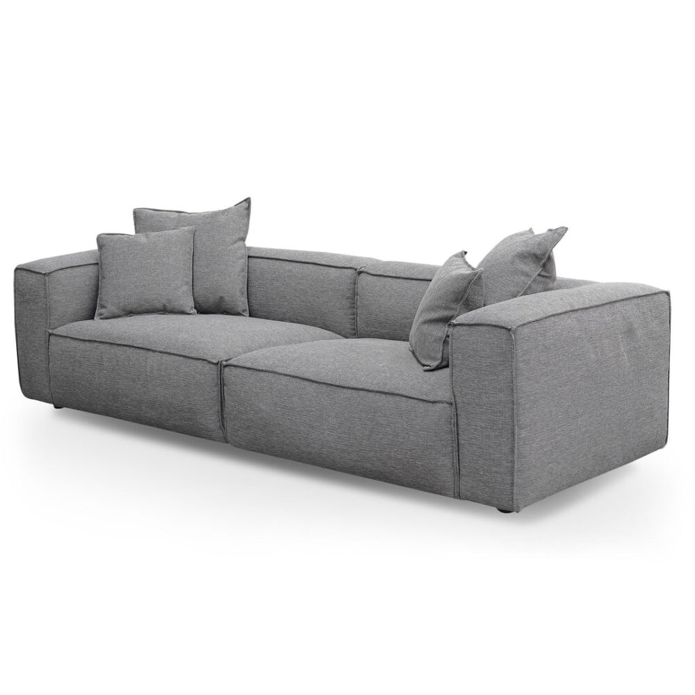 Loft 4 Seater Fabric Sofa with Cushion and Pillow - Graphite Grey