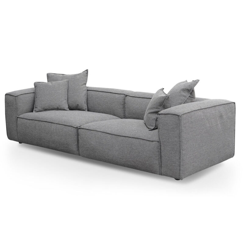 Loft 4 Seater Fabric Sofa with Cushion and Pillow - Graphite Grey