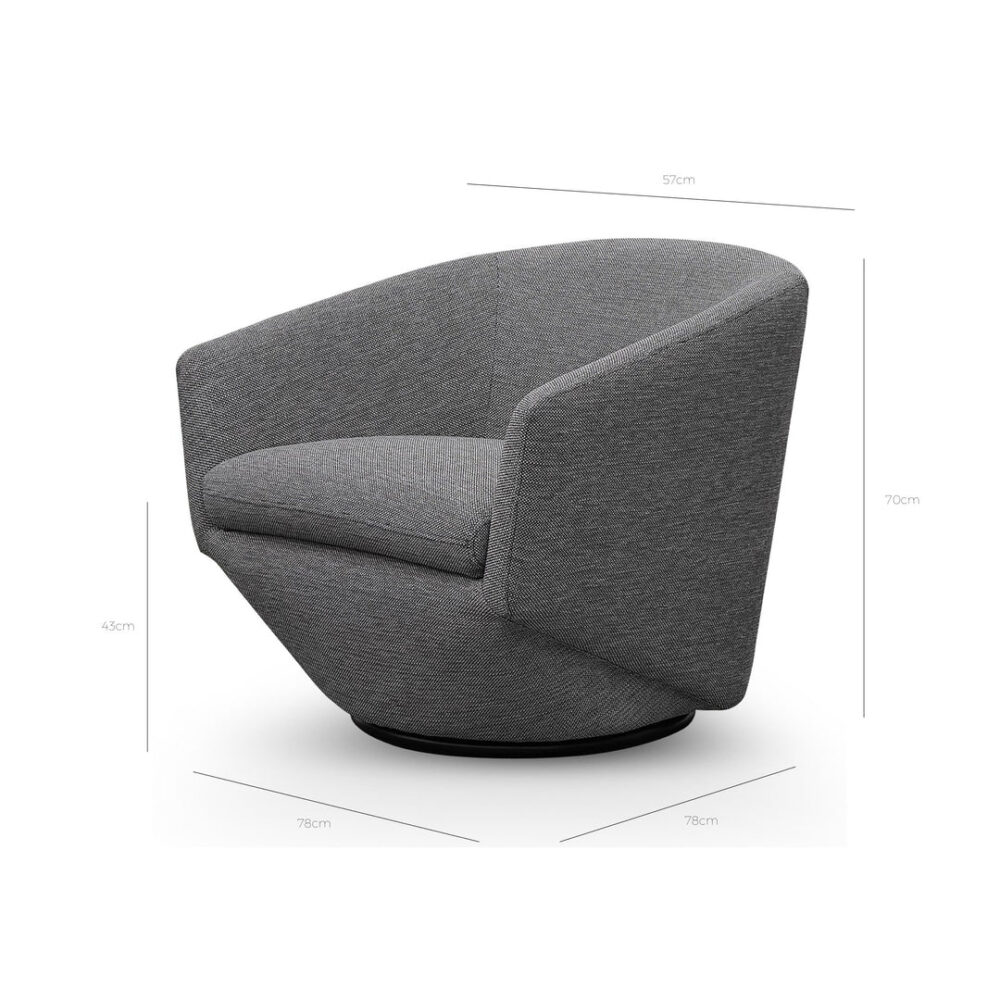 Donna Fabric Lounge Chair - Graphite Grey - Image 11
