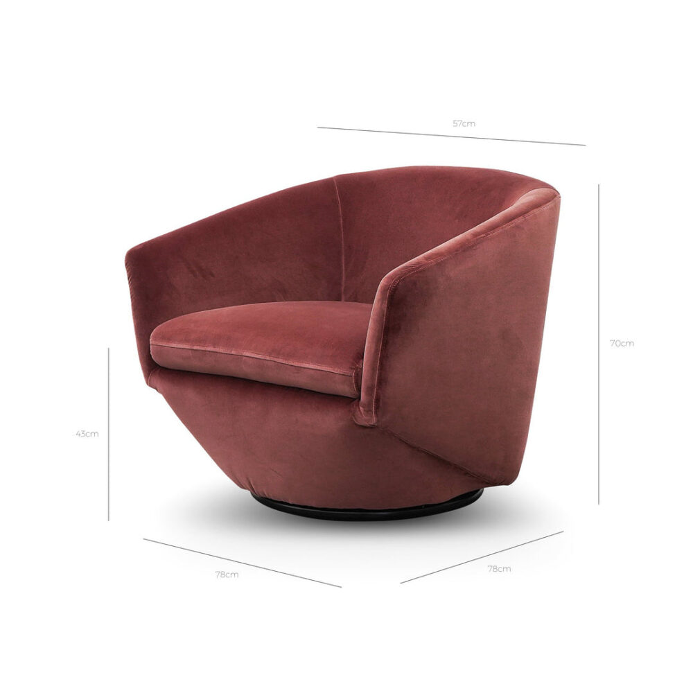 Donna Lounge Chair - Blood Orange Velvet - Image 10