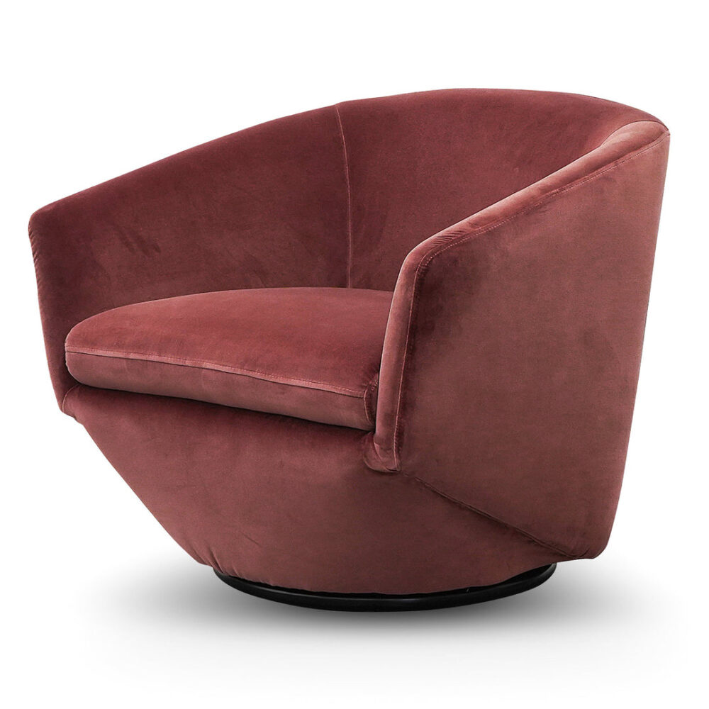 Donna Lounge Chair - Blood Orange Velvet