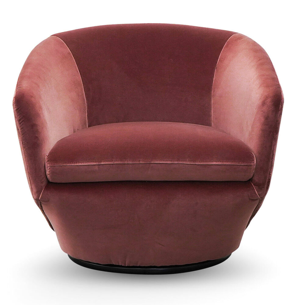 Donna Lounge Chair - Blood Orange Velvet - Image 4