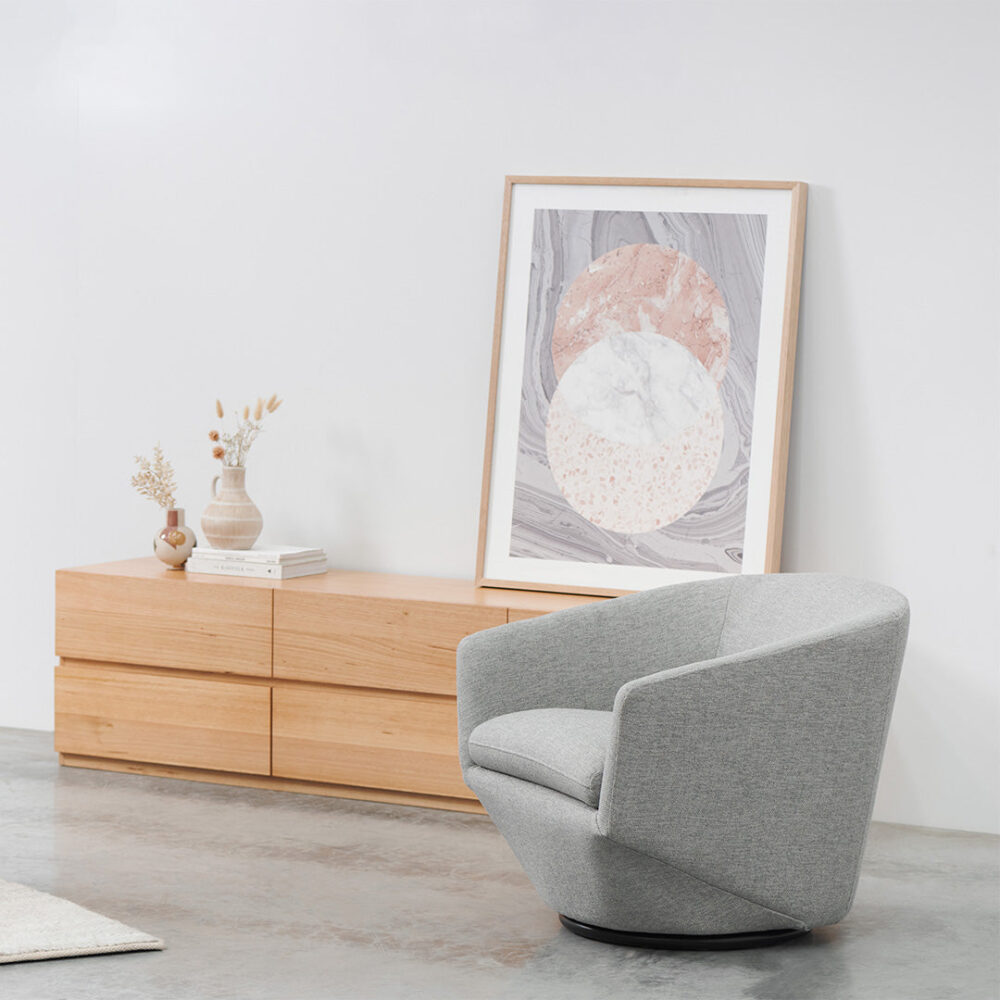 Donna Fabric Lounge Chair - Light Grey - Image 2
