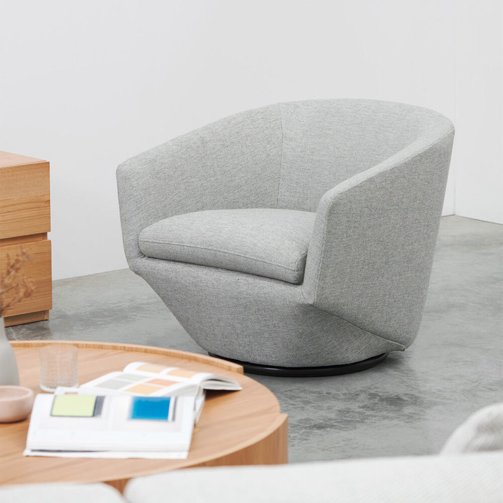 Donna Fabric Lounge Chair - Light Grey - Image 3